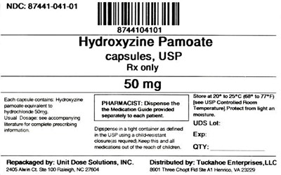 Hydroxyzine Pamoate 50mg (8744104101 Hydroxyzine Pamoate 50 mg)
